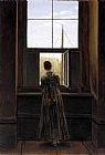 Caspar David Friedrich Canvas Paintings - Woman at a Window